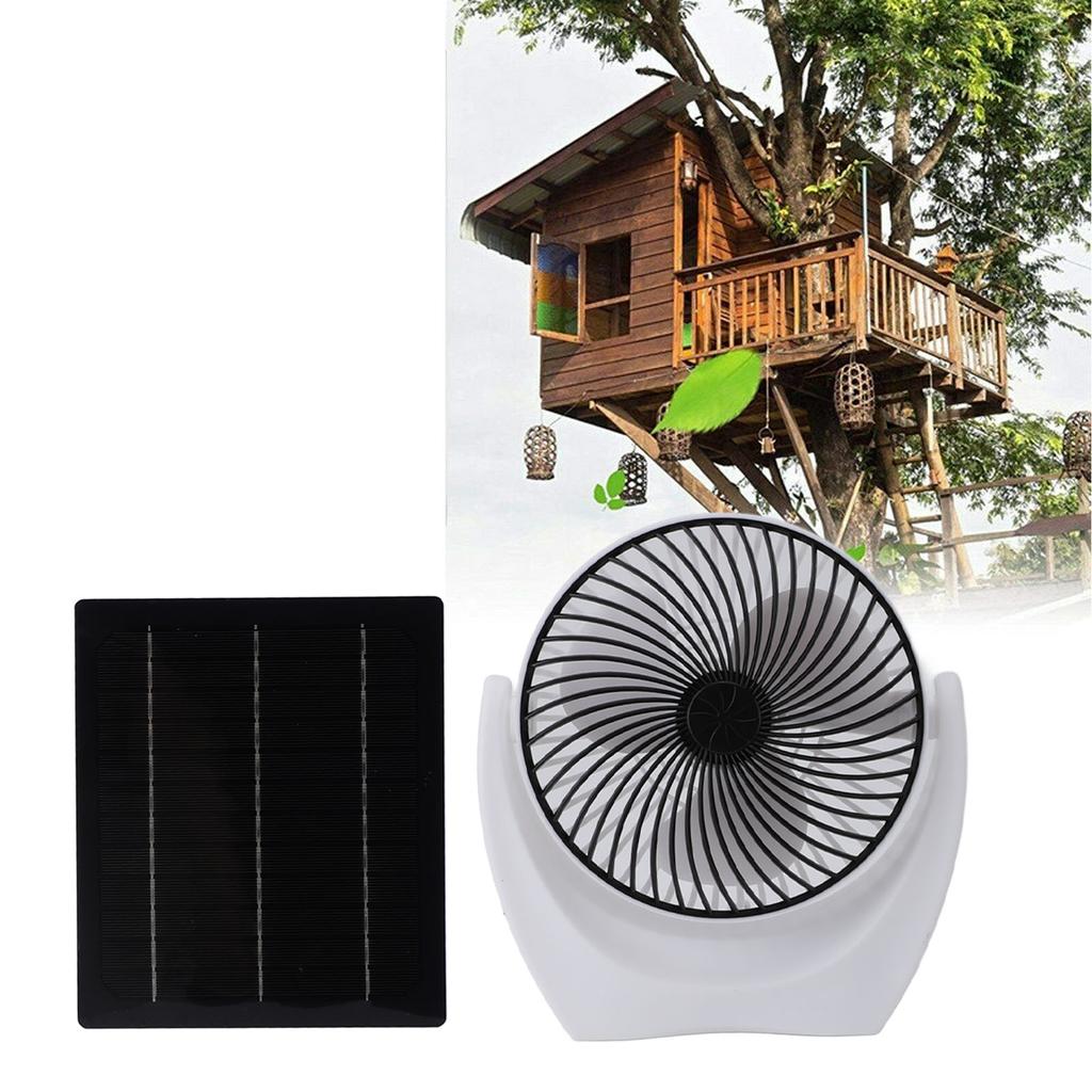 Camping Fan with Solar Panel 4.5W Solar Powered Fan Quiet USB Fan for Outside Picnic Barbecue Fishin