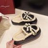 Fashion 2024 NEW Fashion  Winter Toe Wrap Warm  Cotton Slippers Thick Soft Sole Slides  Women Indoor Floor Flat Home Non-slip Shoes