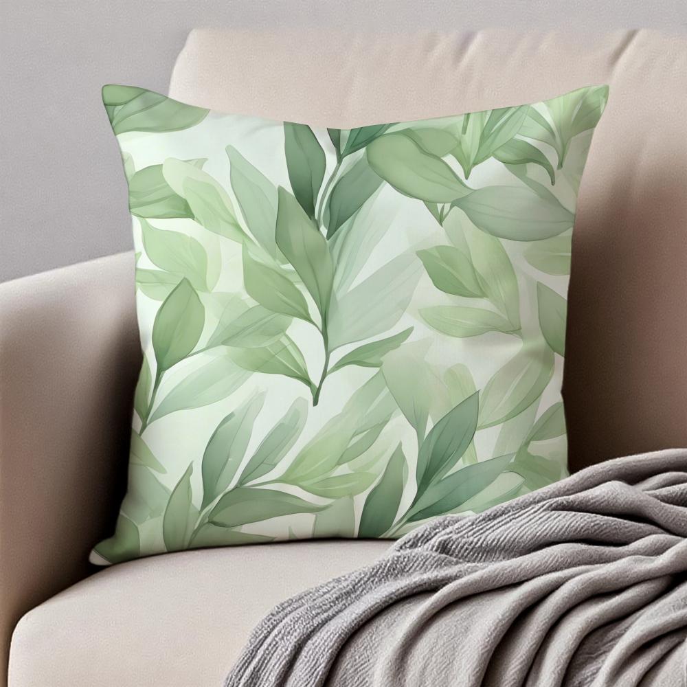 Modern style Leaf Cushion Cover Pillowcase Antidustmite Invisible Zipper Short Plush Sofa Cushion