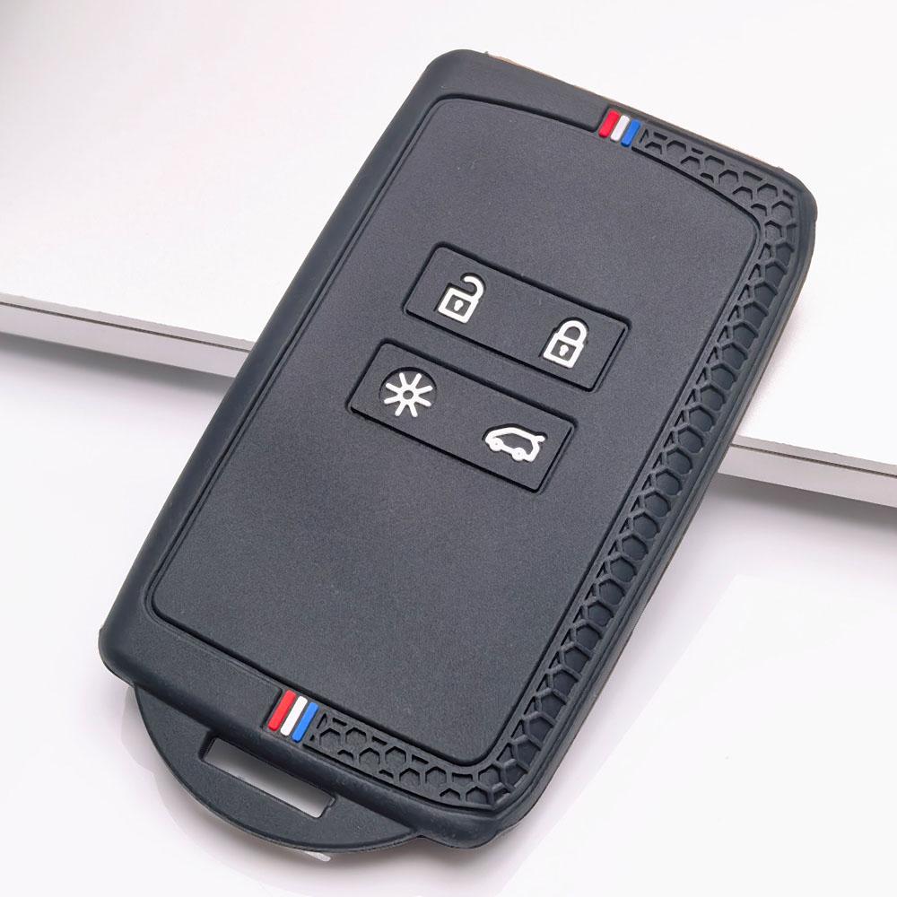 Premium Silicone Car Key Fob Cover For Renault Clio Megane Kadjar Captur Koleos Arkana Soft Silicone Car Interior Accessories