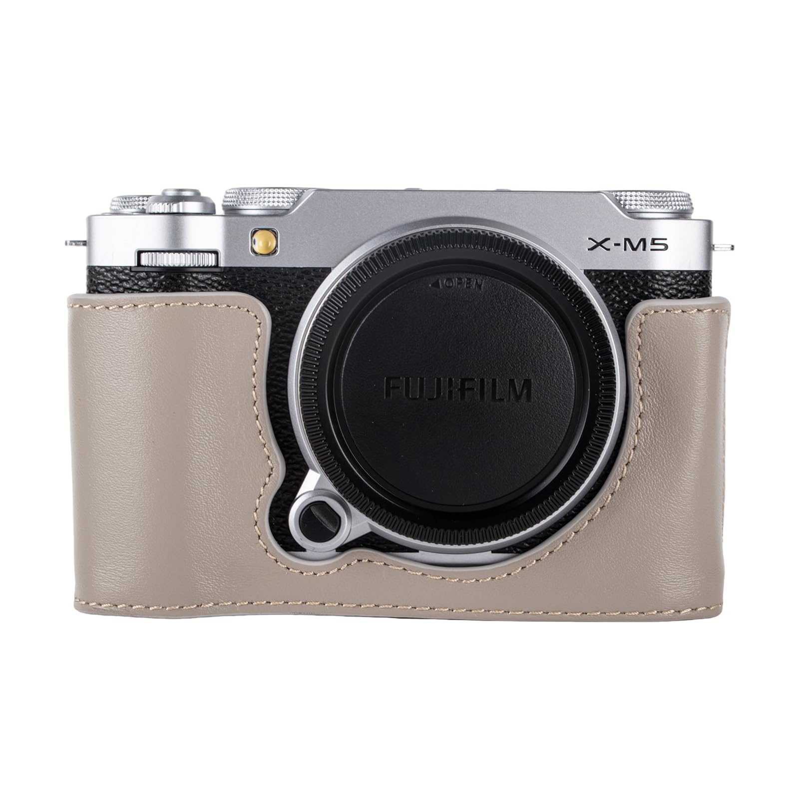 

Rieibi Handmade Genuine Leather Half Case for Fujifilm X-M5 Mirrorless Camera, Protective Grip Case for Fuji XM5 Camera