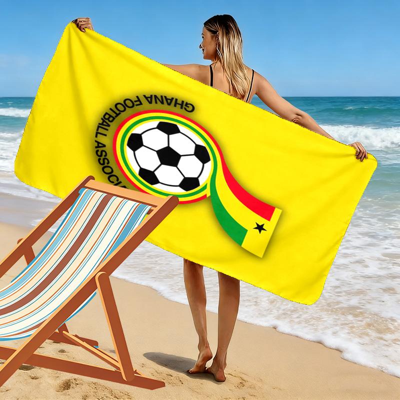 Ghana football Print Beach Towel, Large Soft Quick Dry Towel for Beach Camping Swimming