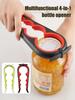 Multi-Functional 4-in-1 Can Opener & Bottle Opener Set | Anti-Slip Grip + 4 Position Bottle Cap Twister for Beer Soda Beverages