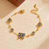 Niche Luxury Sweet Floral Butterfly Diamond Charm Gold-Plated Bracelet