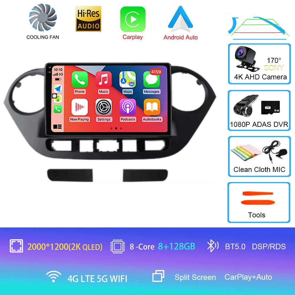 Car Radio Android 14 for Hyundai Grand I10 2013-2018 Multimedia Player 2Din GPS Navigation Carplay Stereo DVD Head Unit Speakers