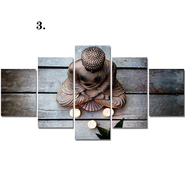 HD Print Modular 5 PiecesBuddhism Meditation Posters Canvas Painting Art Modern Home Decor for Living Room Wall Picture No Frame