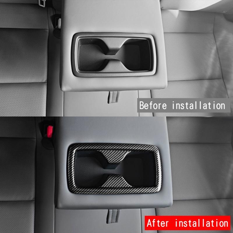 For Toyota Rav4 2026 Rear Cup Holder Decorative Trim Stickers Carbon Fiber Auto Inerior Drink Bottle Storage Slot Accessories