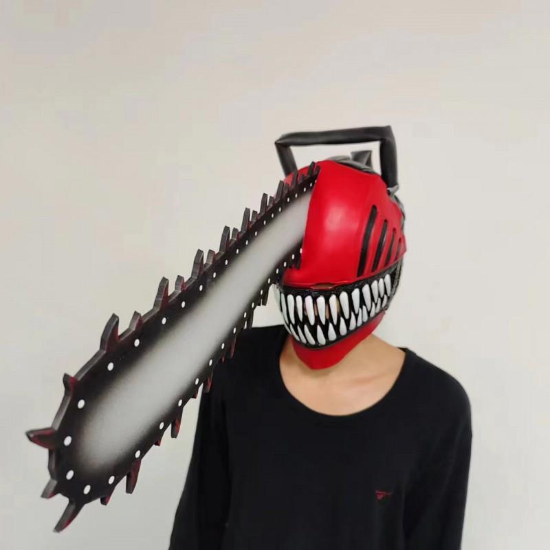 Halloween Chainsaw Man Mask Cosplay Costume Horror Party