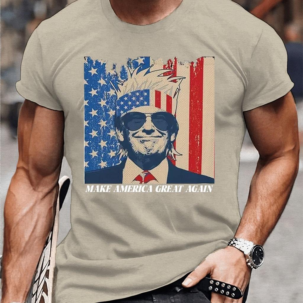 Trump  Shirt Summer Casual Outdoor Men's T-shirt Everyday Street Fashion Men's Short-sleeved Top Trump 3D Printed Men's Tees