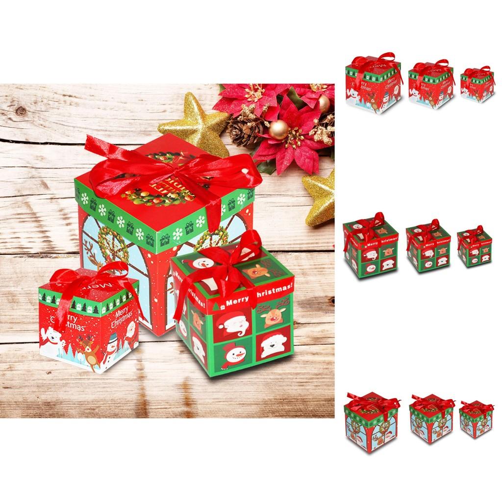 Delightful Three Piece Christmas Gift Box Set Featuring Cheerful Cartoon Design For Holidays