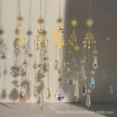 Vesmír galaxie Planeta Crystal Sun Catcher Přívěsek zvonkohra