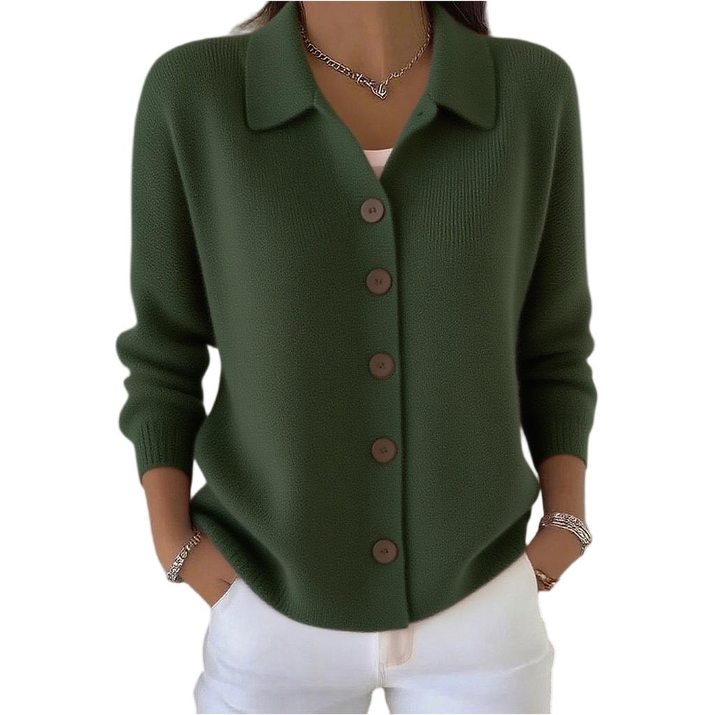 Women's Fashionable Long-sleeved Solid-color Pullover Knitted Sweater Top