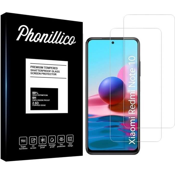 Protection Film - Phonillico - Xiaomi REDMI NOTE 10 4G - Pack of 2 - Tempered Glass - Scratch Resistant