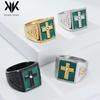 High-End European American Emerald Zircon Rotating Ring for Women - Stylish, Elegant, Stress-Relief Stainless Steel Jewelry