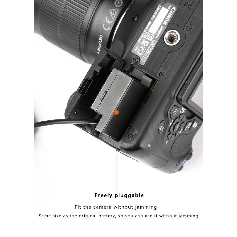 DR-E8 Dummy Battery with PD USB-C Adapter Cable LP-E8 Replacement for Canon EOS 550D 600D 650D 700D DSLR Cameras