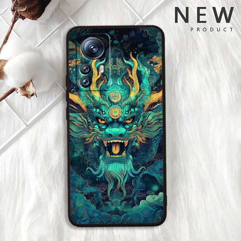 Anime Dragon Design For Xiaomi Mi 15 14 13 13T 12 12T 12S 11 11i 11T Pro Ultra Lite 5G Black Soft Phone Case
