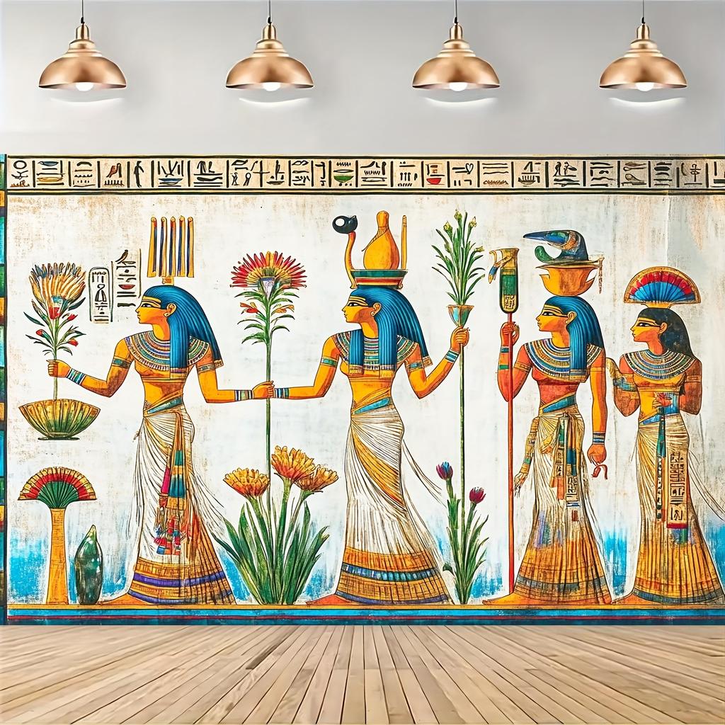 Egyptian-themed polyester background fabric - versatile and universal party decoration, universal festival banner