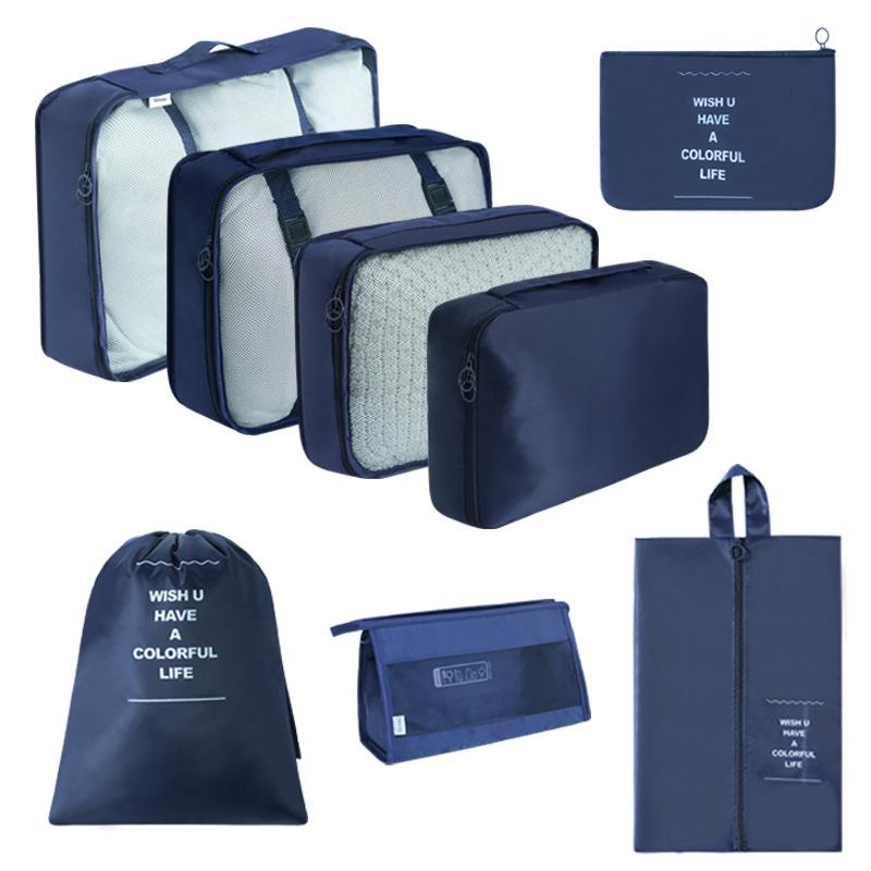 7-Piece Travel Storage Bag Set for Clothing and Luggage Organization