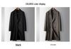 Men's Double-Breasted Drop Shoulder Wool Trench Coat - Wide Fit, 100% Wool, Autumn/Winter Casual Jacket
