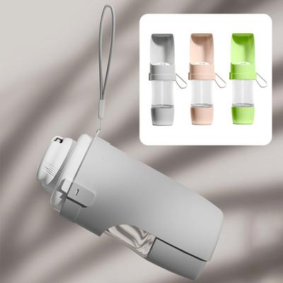 Portable Pet Water Cup Anti-Leakage Sealing Buckle Design One-Touch Open Wet Dry Separation Dual Compartment Pet Water Bottle