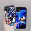Game Sonic Movie Anime For IPhone 16 15 14 13 12 11 Pro Max X XS MAX Plus Translucent Black Phone Cover