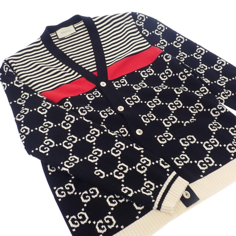 Gucci 523048_X9107 XL Cardigan Navy Cotton Mens