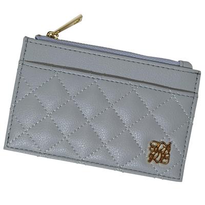 Crossmarbury Slim Compact Wallet with Fragment Card and Coin Cute Mini IC Card Lightweight Quilted Synthetic R91 Gray Women's Case, Case, Purse,