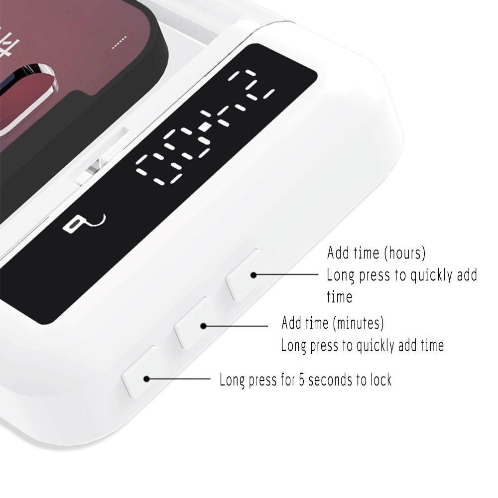 Portable Phone Lock Box with Timer 24 Hours LCD Display Phone Locker Storage Box Self-Control Transparent Lid Phone Box