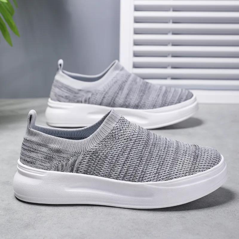 

Mens Walking Shoes 2026 Autumn New Mesh Breathe lightweight Daily Commuting Leisure Walking Fashion Sports Shoes for men 45 сірий
