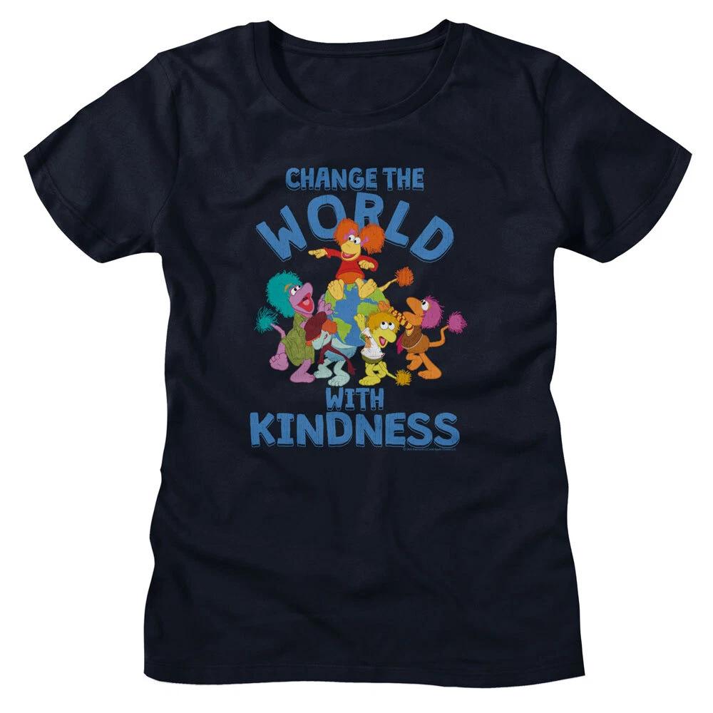 Fraggle Rock Change The World With Kindness Jim Henson Puppeteer Women s T Shirt 4XL