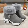 Large Size Snow Boots Women's Fashion Fleece Warm Fleece Side Zipper High Top Boots