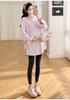 2026 Trendy Plus Size Maternity T-Shirt - Loose Fit, Casual Spring/Autumn Fashion for Moms