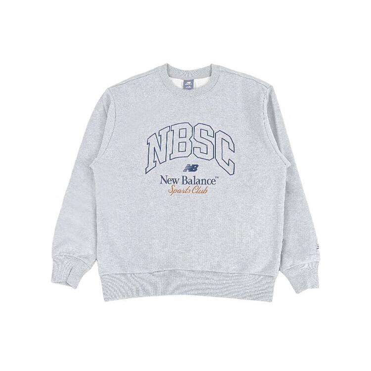 New Balance Sweatshirts Men s Light Gray Crew Neck Moderate AMT54318-GHM 2XL