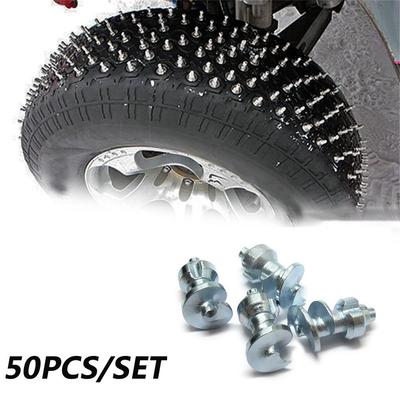 50X Auto Winterreifen Spikes Spitze Rad Straßengrip Schraube +Spezial Werkzeug zur dedizierten Installation Universal