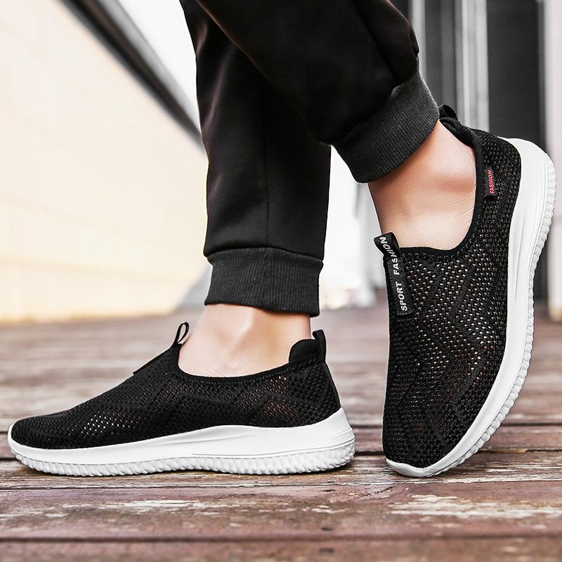 2025 Lightweight Men Casual Shoes Breathable Male Sneakers Anti-slip Flats Outdoor Walking Summer Mesh Loafers for Men Pius Size