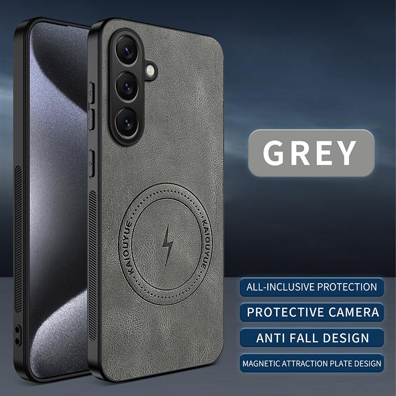 Luxury PU Leather Skin Magnetic Magsafe Protective Back Cover For Samsung A56 A54 A55 A53 A52 A36 A16 A17 A07 A15 Phone Shell