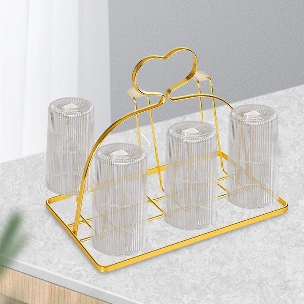 Kitchen Drain Cup Holder Glass Water Rack for Dining Living Room Style B