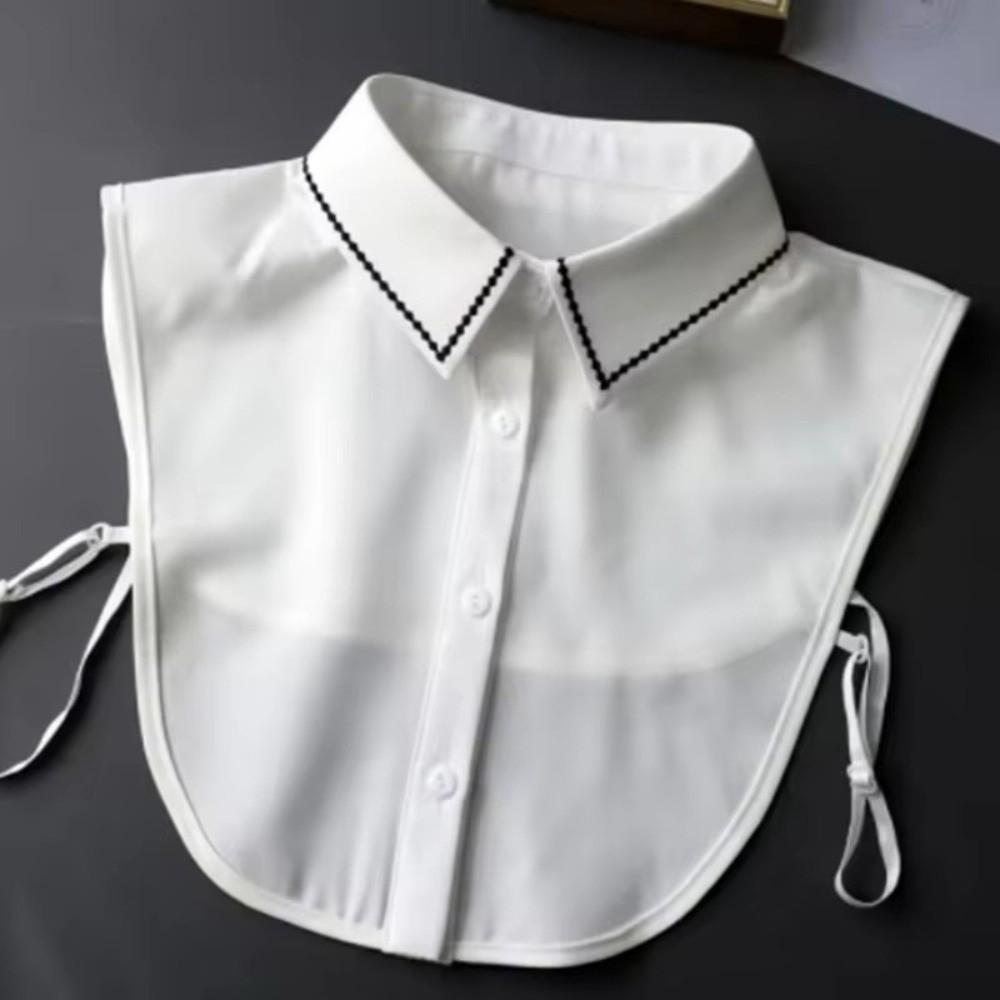 Fashion Solid Color False Collar Chiffon Removable Lapel Shirt Fake Collar Detachable Women Neck Collars Clothes Accessory
