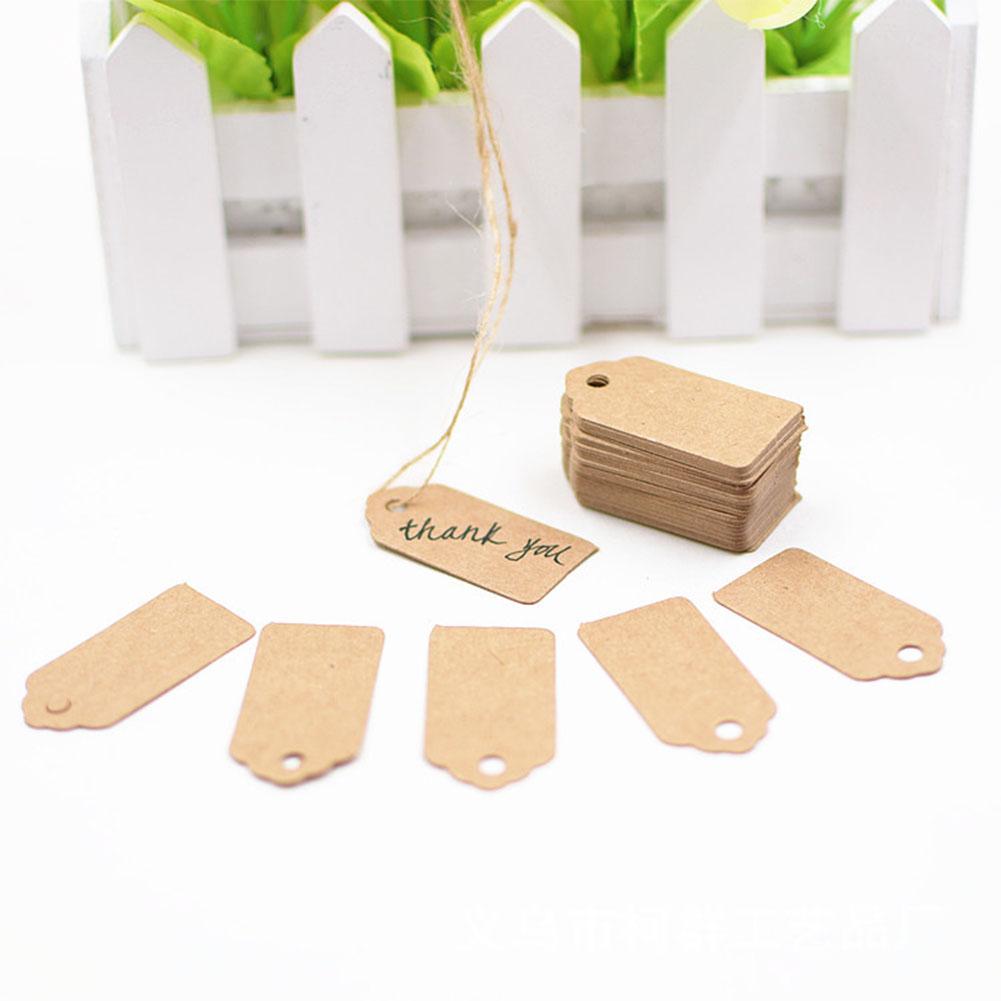 100pcs/Pack Retro Kraft Paper Handwritten Label Wide Arrowhead Shaped Notes Labels Paper Stationery