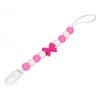 Teething Toy Chewable Cartoon Bow Tie Small Bead Silicone Teething Pacifier Clip Baby Teething Chain