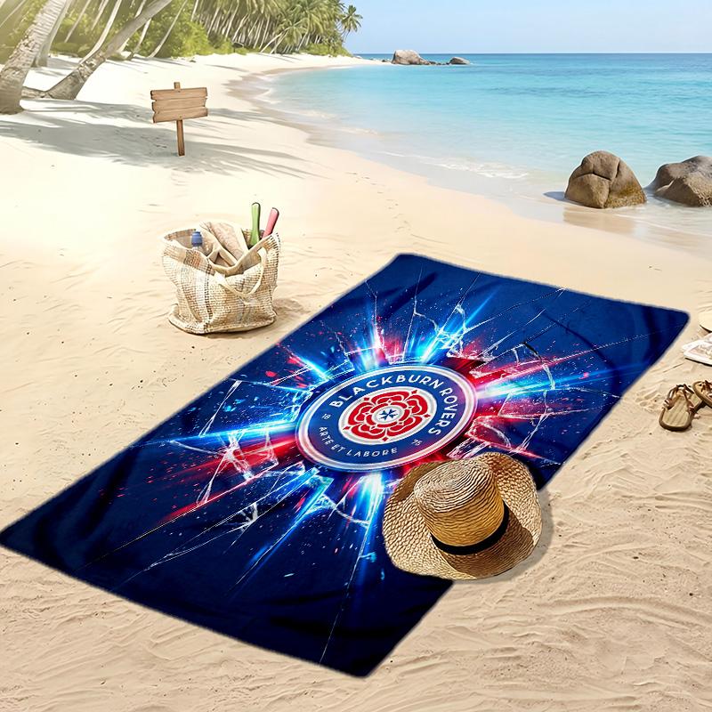 Blackburn Rovers Fußball Print Strandtuch, Großes Weiches Schnelltrocknendes Handtuch für Strand Camping Schwimmen