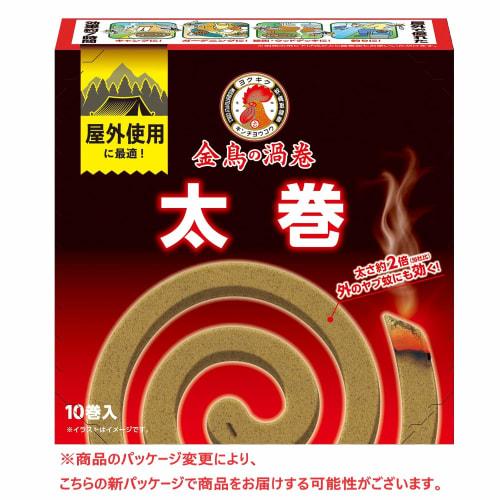 Kincho Uzumaki Mosquito Coils, Thick Rolls, Effective Against Flies and Aedes Mosquitoes, 10 Rolls, for Outdoor Camping and Outdoor Use (For Pest Cont
