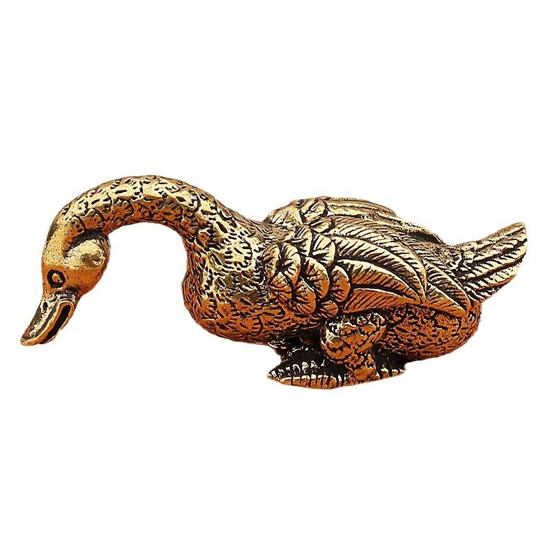 Brass Retro Delicate Duck Figurines Unique Solid Copper Animal Crafts Household Decorations for Wedding Party Anniversary Day