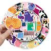 50 Sheets of Cute Abstract Cat Stickers for DIY: Adorable Art for Phones, Water Bottles, and More!