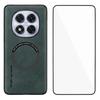 WANLONFENG YBP Series For Xiaomi Redmi Note 14 Pro 4G Magnetic Case with Tempered Glass Film PU+TPU Phone Cover Large Cutout