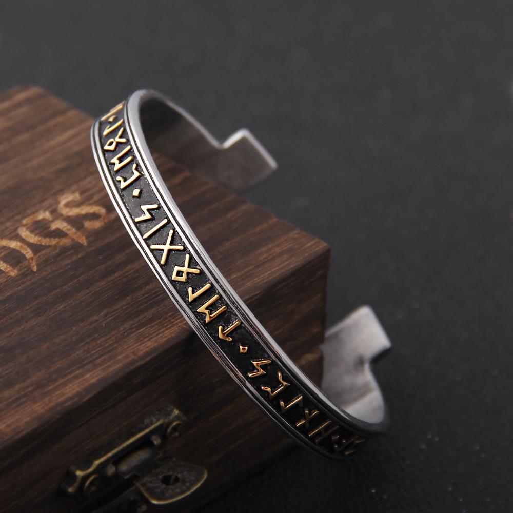 Edelstahl Wikinger Valknut Runen Armband für Männer Frauen Hip Hop Charme Armband Wikinger Schmuck Geschenk