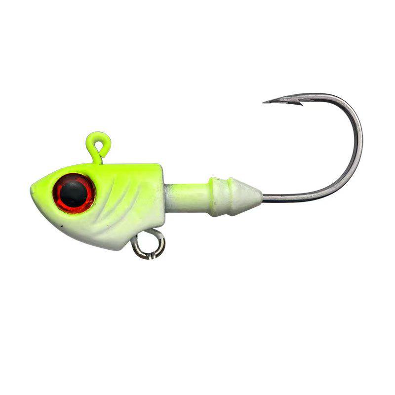 

Luminous Fish-Shaped Jig Head with Spinner Blade 3.5-33g, Blood Groove Hook for Bass & Perch, Multi-Layer Soft Bionic Bait 14g