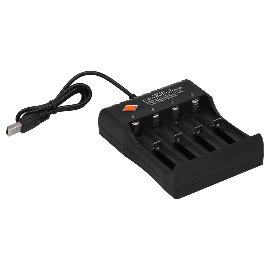 Akkuladegerät DC4.2V 4 Schacht Wiederaufladbare Bucht mit USB-Kabel Passend für 3.7V Liion