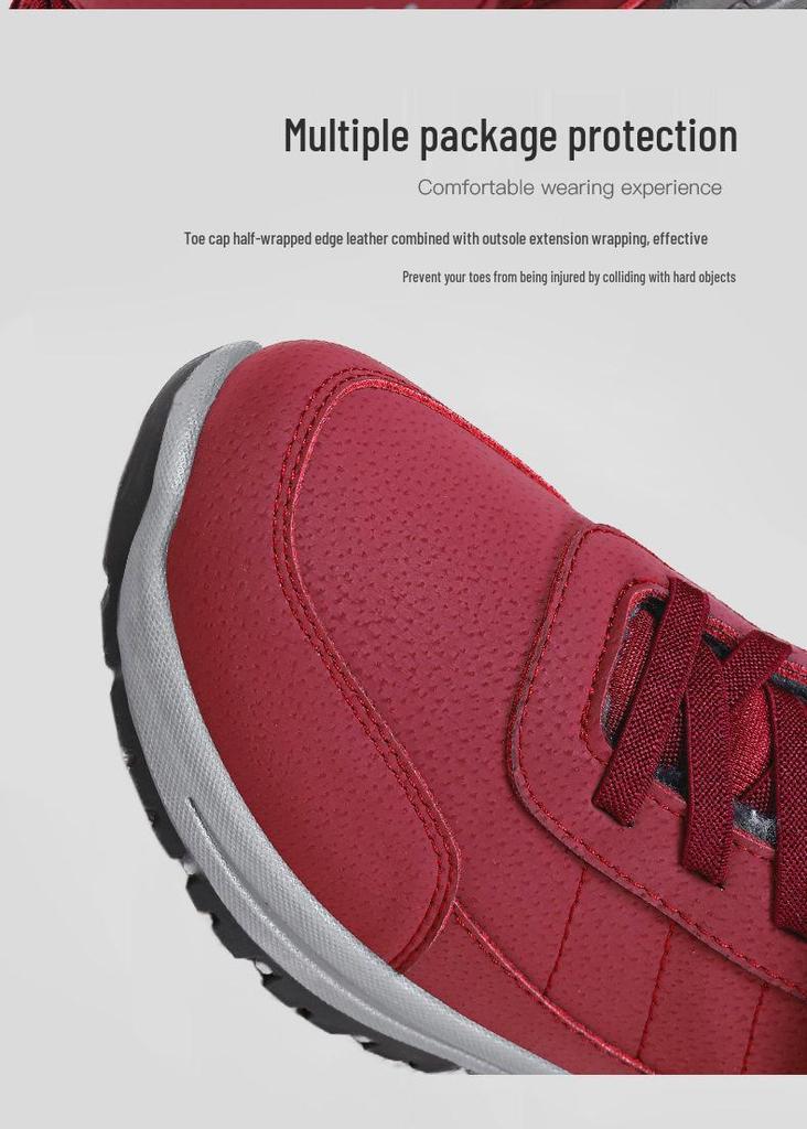 Women's Winter Plush Velcro Cotton Snow Boots, Thick Warm Large Size, Round Toe Walking Shoes.