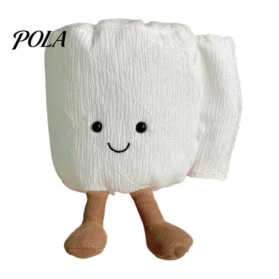 Pelúcia de Rolo de Papel Higiênico Desenho Animado Brinquedo de Pelúcia de Papel, Decoração Sorridente Recheada, Brinquedo de Sofá Macio Feito à Mão para Almofada de Quarto em Casa